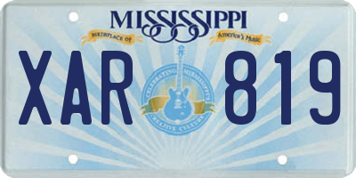 MS license plate XAR819