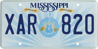 MS license plate XAR820