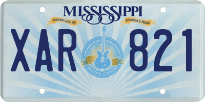 MS license plate XAR821