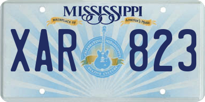 MS license plate XAR823