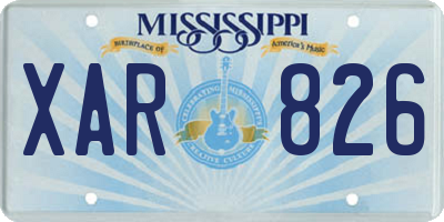 MS license plate XAR826