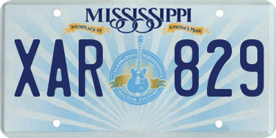 MS license plate XAR829