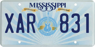 MS license plate XAR831