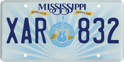 MS license plate XAR832