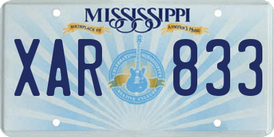 MS license plate XAR833