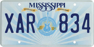 MS license plate XAR834