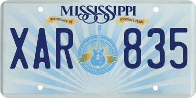 MS license plate XAR835