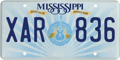 MS license plate XAR836