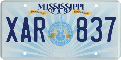 MS license plate XAR837