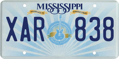 MS license plate XAR838