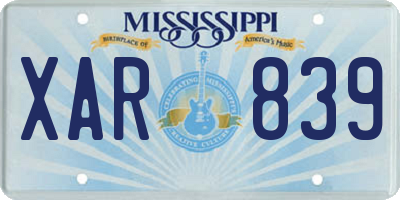 MS license plate XAR839