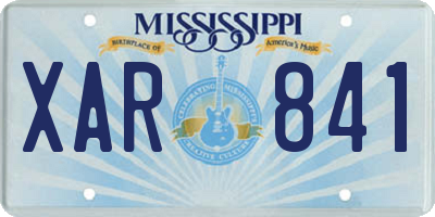 MS license plate XAR841