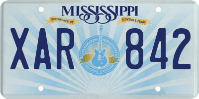 MS license plate XAR842