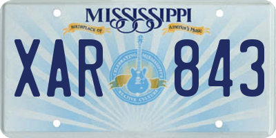 MS license plate XAR843