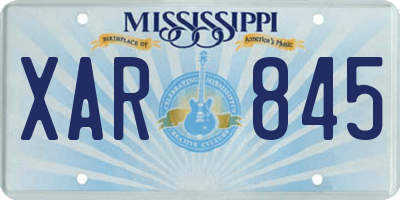 MS license plate XAR845