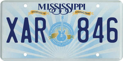 MS license plate XAR846