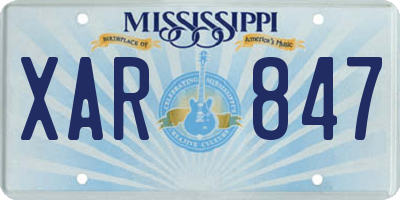 MS license plate XAR847