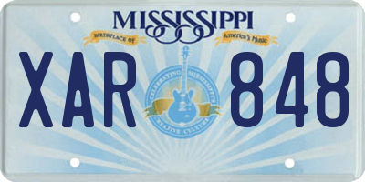 MS license plate XAR848