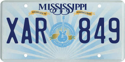 MS license plate XAR849