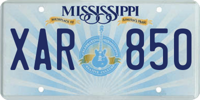 MS license plate XAR850