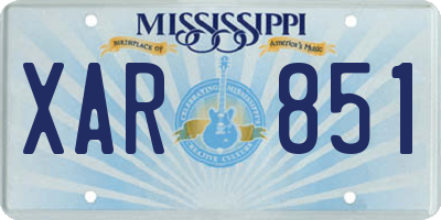 MS license plate XAR851