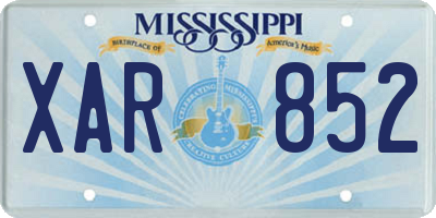 MS license plate XAR852