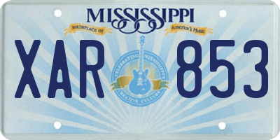 MS license plate XAR853