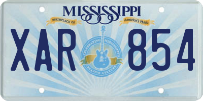 MS license plate XAR854