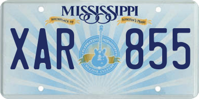 MS license plate XAR855