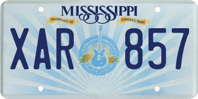 MS license plate XAR857