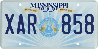 MS license plate XAR858