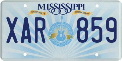 MS license plate XAR859