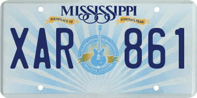 MS license plate XAR861