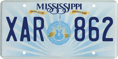 MS license plate XAR862