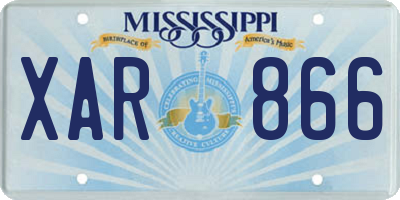 MS license plate XAR866