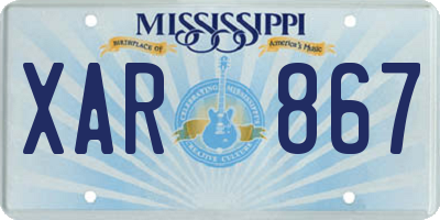 MS license plate XAR867