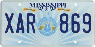MS license plate XAR869