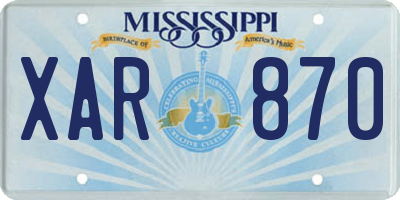 MS license plate XAR870
