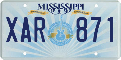 MS license plate XAR871