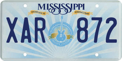 MS license plate XAR872