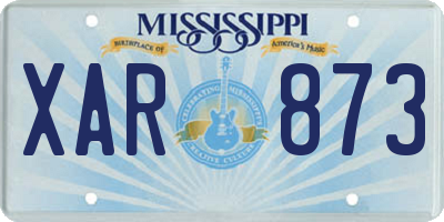 MS license plate XAR873
