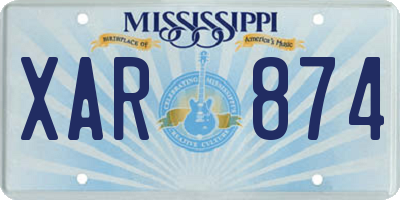 MS license plate XAR874