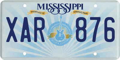 MS license plate XAR876