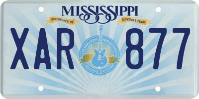 MS license plate XAR877