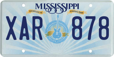 MS license plate XAR878