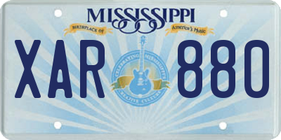MS license plate XAR880