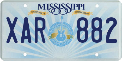 MS license plate XAR882