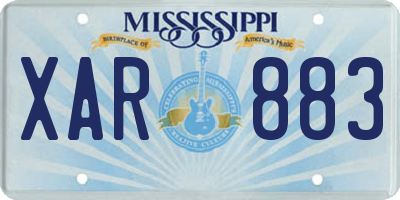 MS license plate XAR883