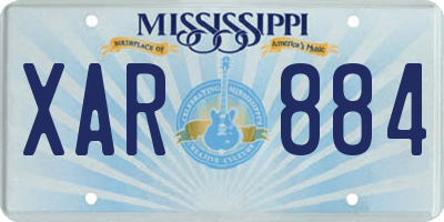 MS license plate XAR884