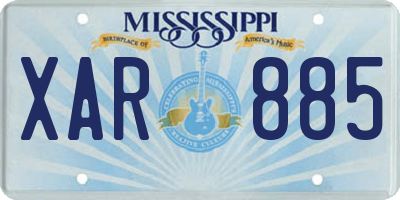 MS license plate XAR885
